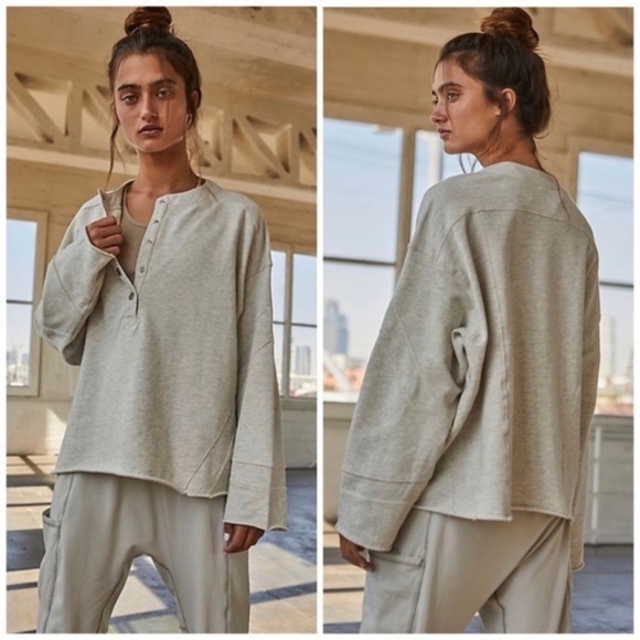 Free People Tops - Free People Movement NWT Play On Sweatshirt Oversized Oatmeal Heather Size Small